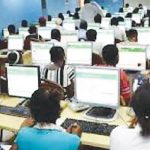 Students at MAU CBT centre, Yola on Thursday