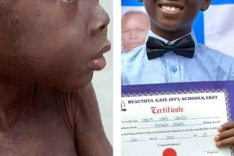 Nigerian boy branded a witch, rescued by aid worker, graduates primary school