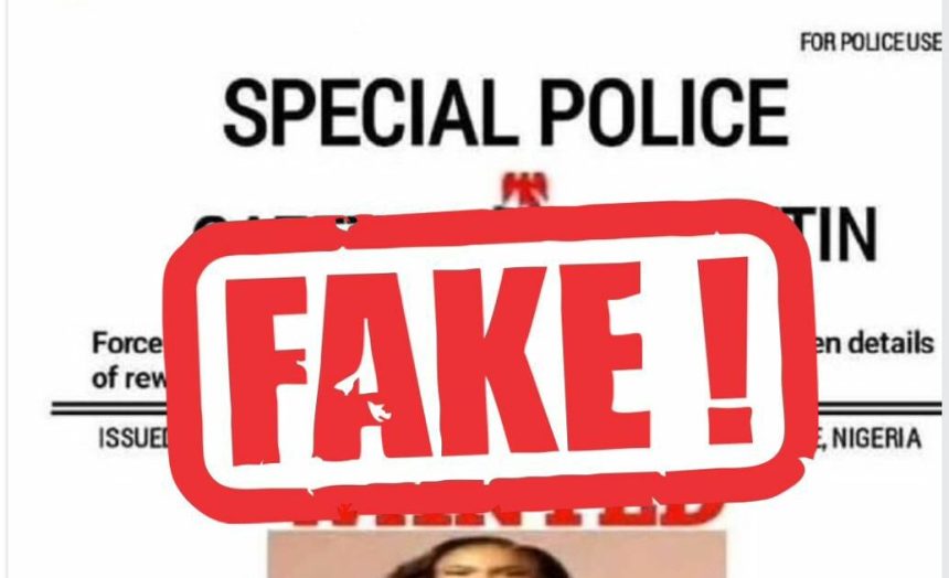 Police Debunk Fake Iyabo Ojo Wanted Poster