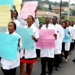 Doctors during a protest