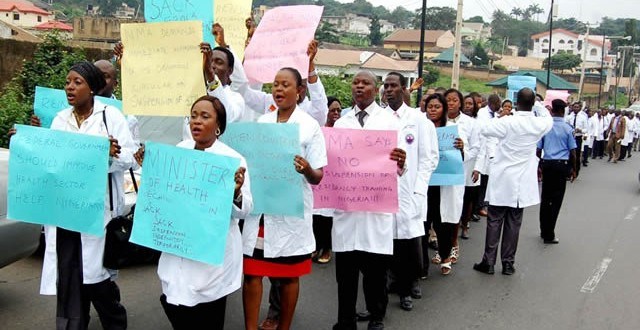 Doctors during a protest