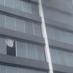 Photo of the building housing one of the UBA branches where the fire outbreak occurred on Broad Street, Lagos Island, on Tuesday.