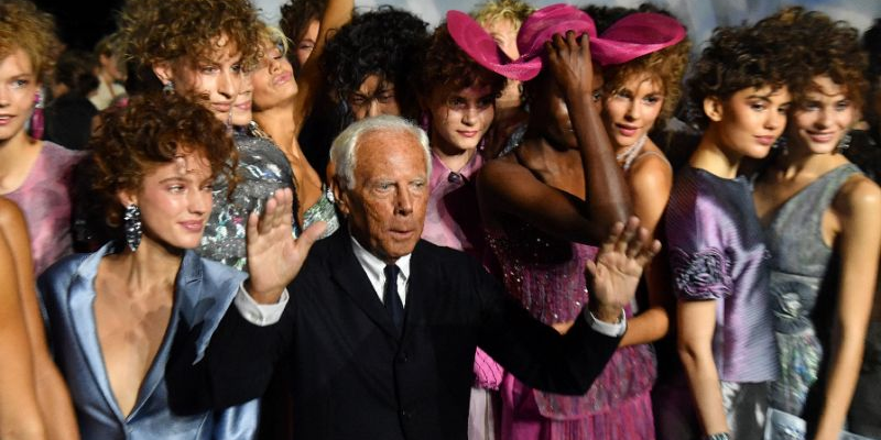 Italian designer, Giorgio Armani. Credit: AFP