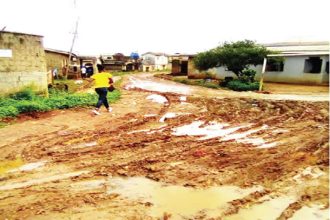 Bad road in Ogun community