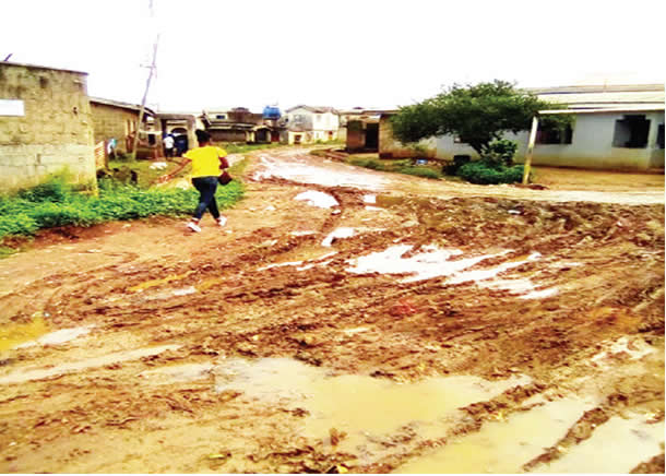 Bad road in Ogun community