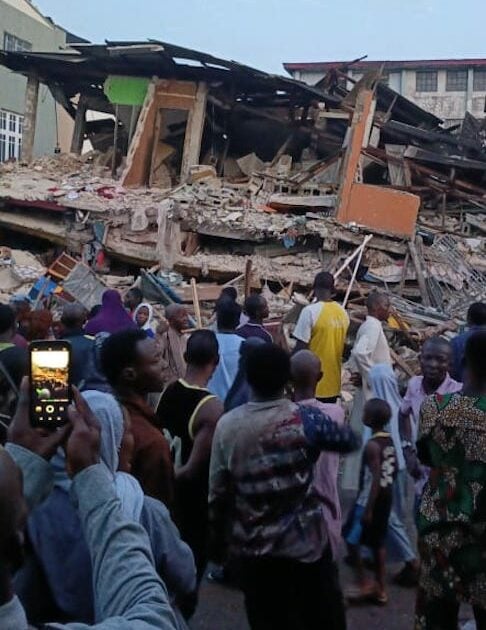 Many trapped as two-storey building collapses in Lagos