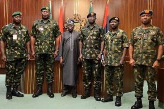President Bola Tinubu and the service chief. Photo: X/HQNigerianArmy