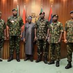 Tinubu holds first meeting with new service chiefs in Abuja